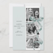 Elegante groene boog 3 foto Galentines Day Kaart (Voorkant)