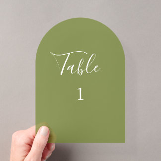 Elegante Groene Boog Acryl Tafelnummer Bruiloft