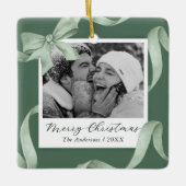 Elegante groene boog fotovakantie keramisch ornament (Voorkant)