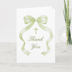 Elegante Groene Boog Heilige Kruis Religieuze Dank Kaart