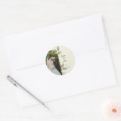 Elegante groene boog-huwelijksfotosticker ronde sticker (Envelop)