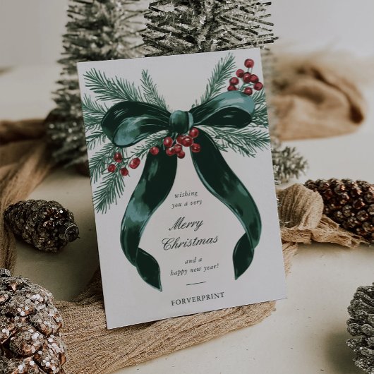 Elegante groene boog kerst Kaart