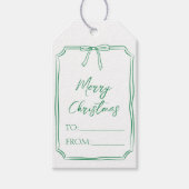 Elegante groene boog  Schattigee kerst Cadeaulabel (Voorkant)