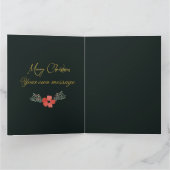 Elegante Groene Boog Script Foto Kerstmis Kaart (Binnen)