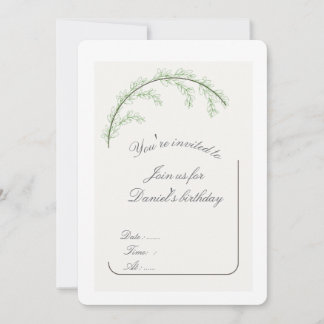 Elegante Groene Boog Verjaardagsuitnodigingskaart Kaart