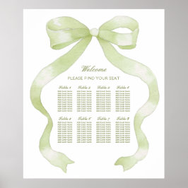 Elegante groene boog zitplaatskaart poster