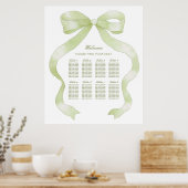 Elegante groene boog zitplaatskaart poster (Keuken)