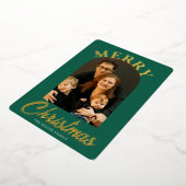 Elegante groene boogfoto folie feestdagenkaart (Gedraaid)