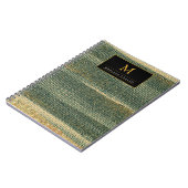 Elegante groene borstel met goud en zwart  notitieboek (Linkerzijde)