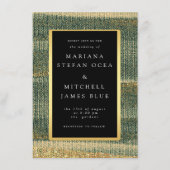 Elegante groene borstel met gouden en zwarte uitno informatiekaartje (Voorkant)