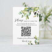 Elegante Groene Botanicals Antwoord QR Code Informatiekaartje (Staand voorkant)