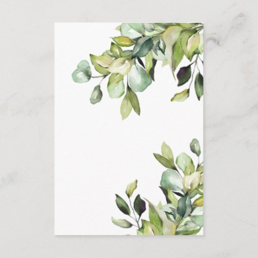 Elegante Groene Botanicals Antwoord QR Code Informatiekaartje (Achterkant)