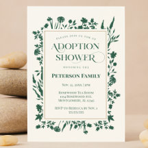 Elegante Groene Botanische Adoptie Douche