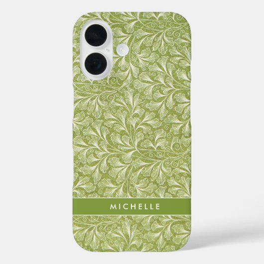 Elegante groene botanische afbeelding met eigen na Case-Mate iPhone case (Achterkant)