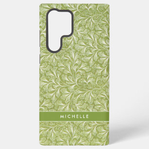 Elegante groene botanische afbeelding met eigen na samsung galaxy hoesje