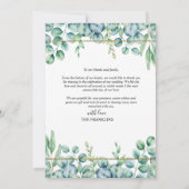 Elegante Groene Botanische Aquarel Bedankkaart (Achterkant)