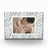 Elegante groene botanische aquarel fotoblokken (Voorkant)