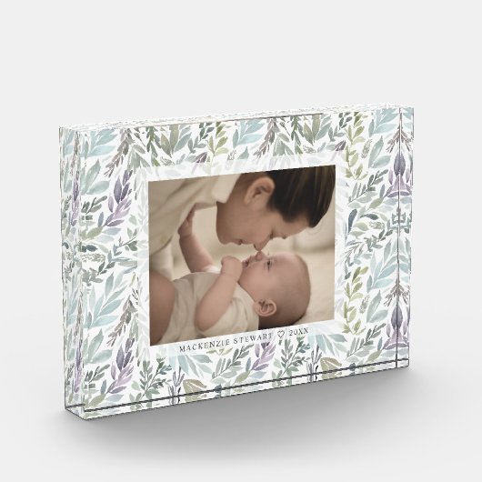 Elegante groene botanische aquarel fotoblokken (Links)