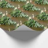 Elegante groene botanische bladeren Fresh-cut krui Cadeaupapier (Hoek)