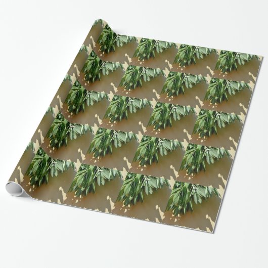 Elegante groene botanische bladeren Fresh-cut krui Cadeaupapier (Uitgerold)