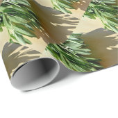 Elegante groene botanische bladeren Fresh-cut krui Cadeaupapier (Rol Hoek)