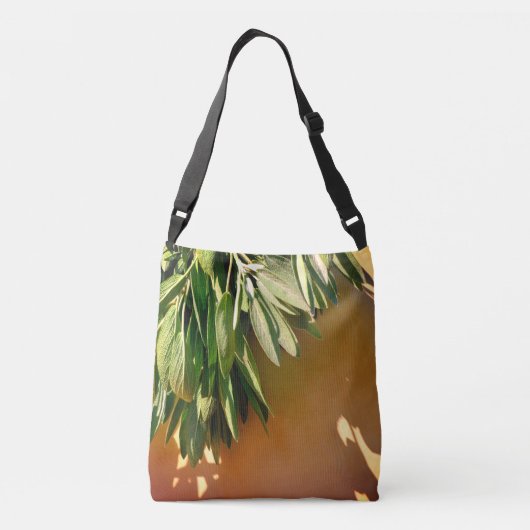 Elegante groene botanische bladeren Fresh-cut krui Crossbody Tas (Achterkant)