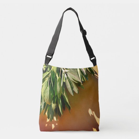 Elegante groene botanische bladeren Fresh-cut krui Crossbody Tas (Voorkant)