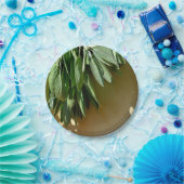 Elegante groene botanische bladeren Fresh-cut krui Papieren Bordje (Feest)