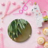 Elegante groene botanische bladeren Fresh-cut krui Papieren Bordje (Feest)