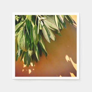 Elegante groene botanische bladeren Fresh-cut krui Servet