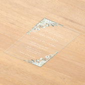 Elegante groene botanische bloemen Script Wedding Acryl Uitnodigingen (Laagn)