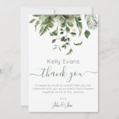 Elegante groene botanische bruiloft bedankt (Voorkant)