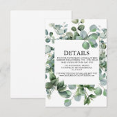 Elegante Groene Botanische Bruiloft Informatiekaartje (Voorkant / Achterkant)
