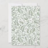 Elegante groene botanische bruiloft kaart (Achterkant)