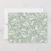 Elegante groene botanische bruiloft RSVP kaartje (Achterkant)