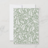Elegante groene botanische bruiloft save the date (Achterkant)
