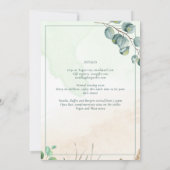 Elegante groene botanische et cetera trouwkaart kaart (Achterkant)