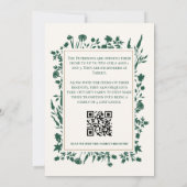 Elegante Groene Botanische Foster Care Douche Kaart (Achterkant)