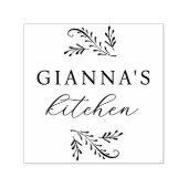 Elegante groene botanische gepersonaliseerde keuke  zelfinktende stempel (Design)