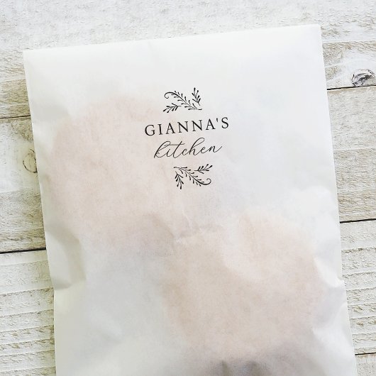 Elegante groene botanische gepersonaliseerde keuke  zelfinktende stempel