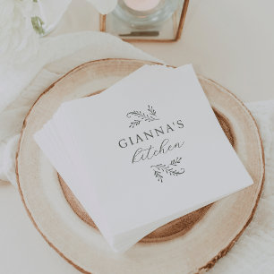 Elegante Groene Botanische Gepersonaliseerde Servet