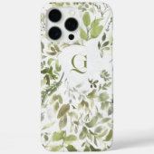 Elegante groene botanische | Initiële monogram  Case-Mate iPhone Case (Achterkant)