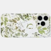 Elegante groene botanische | Initiële monogram  Case-Mate iPhone Case (Achterkant (horizontaal))