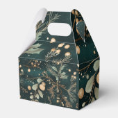 Elegante groene botanische kerst bedankdoosjes (Voorkant Zijde)