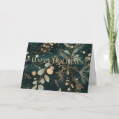 Elegante groene botanische kerst kaart (Voorkant)