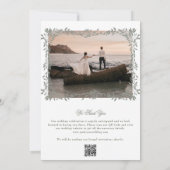 Elegante Groene Botanische Krans Lijst Foto Bruilo Save The Date (Achterkant)