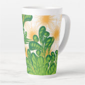 Elegante groene botanische Latte-mok Latte Mok (Rechterhoek)