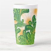 Elegante groene botanische Latte-mok Latte Mok (Voorkant)