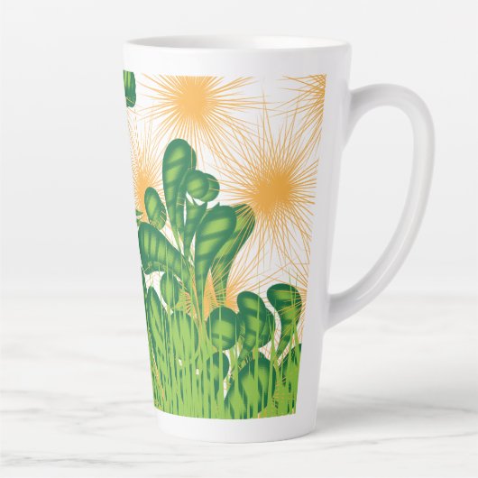 Elegante groene botanische Latte-mok Latte Mok (Rechts)