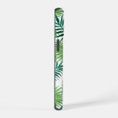 Elegante groene botanische palmbloem Monogram iPhone 15 Case (Rechterkant)